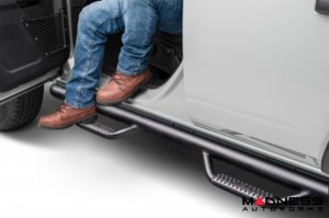 Ford Bronco Side Steps - 4 Door - 3" Nerf Step Bars - Textured Black - N Fab 